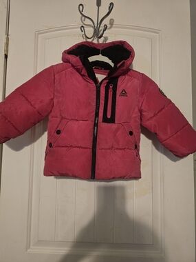 Reebok Kids Pink Puffer Jacket with Hood